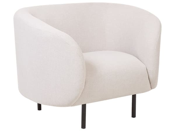 Soffgrupp Beige Polyestertyg Mjuk Nubby Svarta Ben Retro Glam Art Decor Style