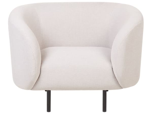 Soffgrupp Beige Polyestertyg Mjuk Nubby Svarta Ben Retro Glam Art Decor Style