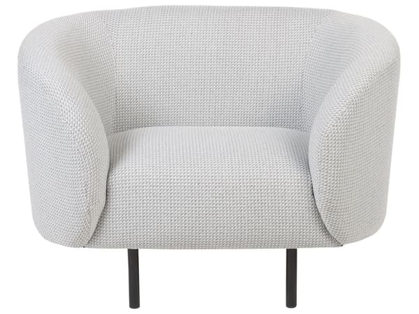 Stue sæt Sort og hvidt polyesterstof Blødt nubret sorte ben 2-personers sofa lænestol Retro Glamourøs Stil