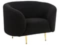 Miniatyrbild 5 av 11: Soffgrupp Svart Boucle Tyg Mjuk Noppig Guld Ben Retro Glam Art Déco Design Vardagsrum Bibliotek