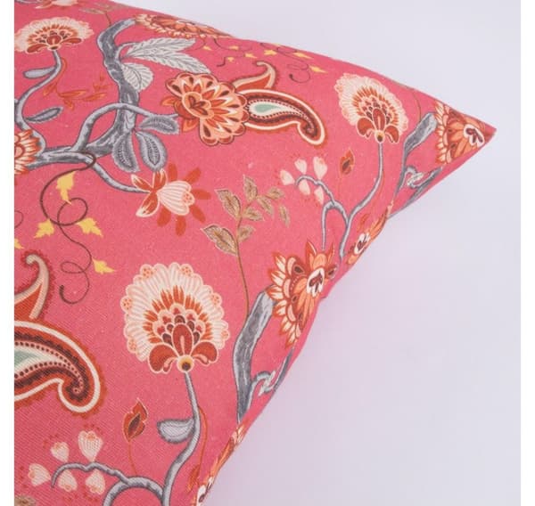 Pute LONETA 45x45cm, blomster på rosa bunn