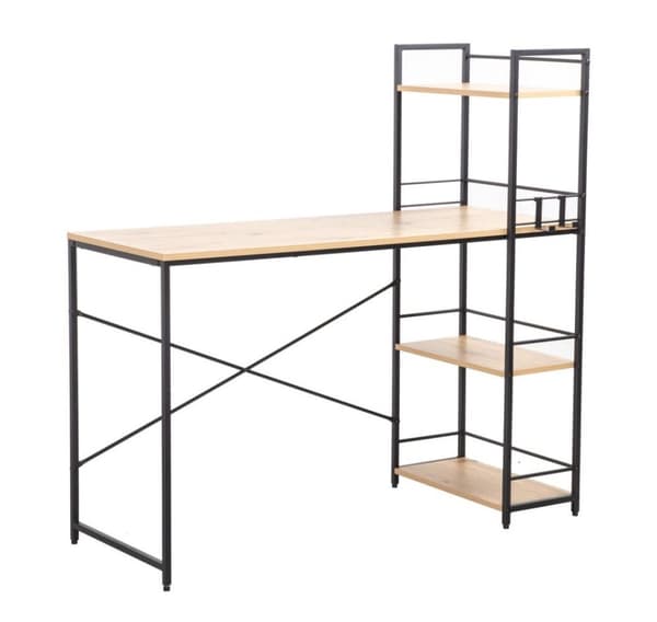 Skrivebord STUDY 120x51xH120cm, eik/brun