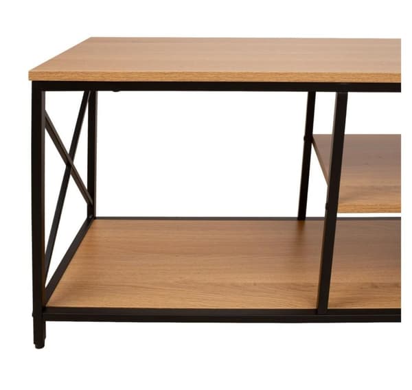 TV-bord STUDY 140x40xH46,5cm, eik/sort
