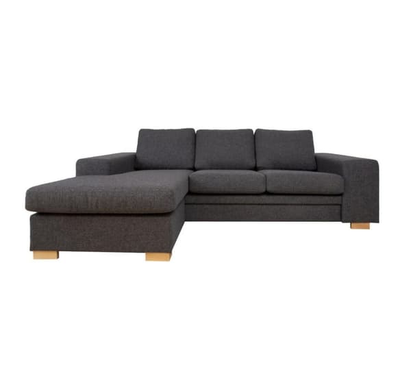 Corner sofa DAGMAR dark grey