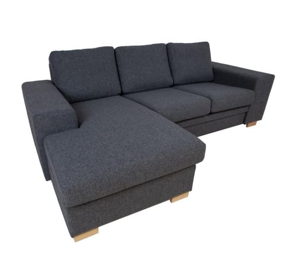 Corner sofa DAGMAR dark grey