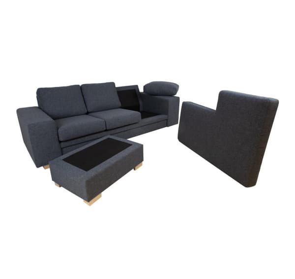 Corner sofa DAGMAR dark grey