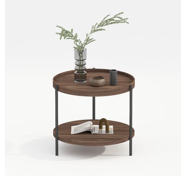 Soffbord CINDY D50xH45cm, melamin ljus valnöt