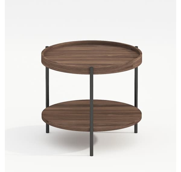 Soffbord CINDY D50xH45cm, melamin ljus valnöt