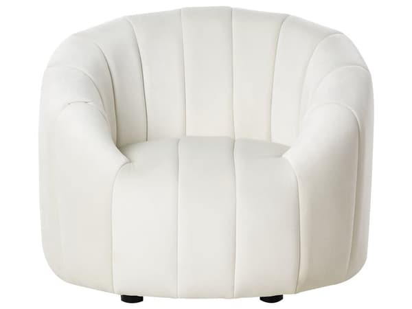 6-sits soffgrupp Off-white sammet Modernt vardagsrum med sittplatser Retro design Puffad sits Låg rygg