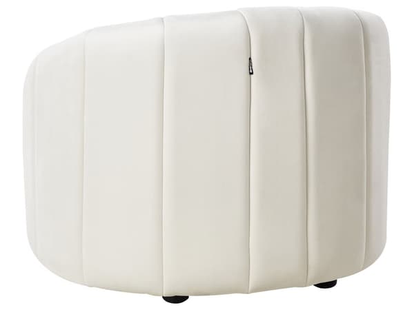 6-sits soffgrupp Off-white sammet Modernt vardagsrum med sittplatser Retro design Puffad sits Låg rygg
