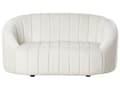 Miniatyrbild 8 av 11: 6-sits soffgrupp Off-white sammet Modernt vardagsrum med sittplatser Retro design Puffad sits Låg rygg