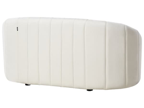 6-sits soffgrupp Off-white sammet Modernt vardagsrum med sittplatser Retro design Puffad sits Låg rygg