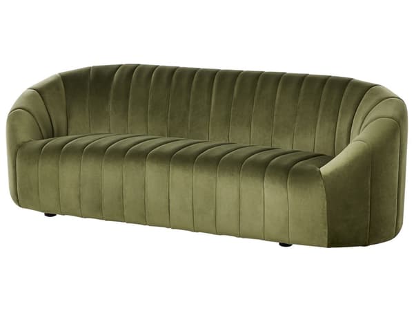 Sofasæt Stof Grøn Velour 6 Personers Sofagruppe 3 2 1 Flydersofa Design Stue Indretning Sofa og Lænestol Sæt