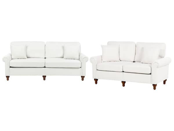 2 + 3 personers sofasæt med hvide rullearme Puder Stue Traditionel Moderne