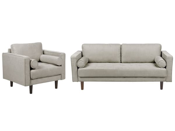 Sofasæt Taupe Stof 4 Personers Sofagruppe 3 1 Sofa og Lænestol Sæt Design Stue Indretning