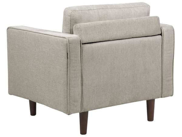 Soffgrupp Taupe tyg stoppad 3-sits med fåtölj vadderad tjockt stoppad rygg Klassiskt Retro Design Vardagsrum