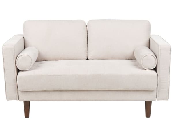 Soffgrupp 6-sitsig Beige Klädd Stoppad Kraftigt Vadderad Ryggstöd Klassisk Retro Design Vardagsrum