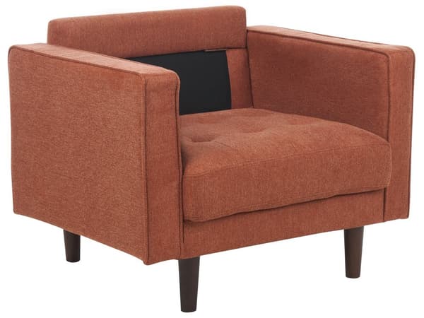 Soffgrupp Guldbrun tygklädd 3-sits med fåtölj Vadderad Tjockt stoppad Rygg Klassiskt Retro Design Vardagsrum