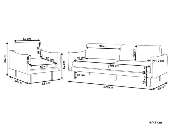 Gruppe af sofaer lys beige 4-personers fløjlspolstring aluminiumsben hynder moderne retro