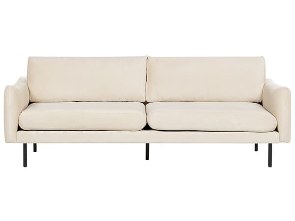 Gruppe af sofaer lys beige 4-personers fløjlspolstring aluminiumsben hynder moderne retro