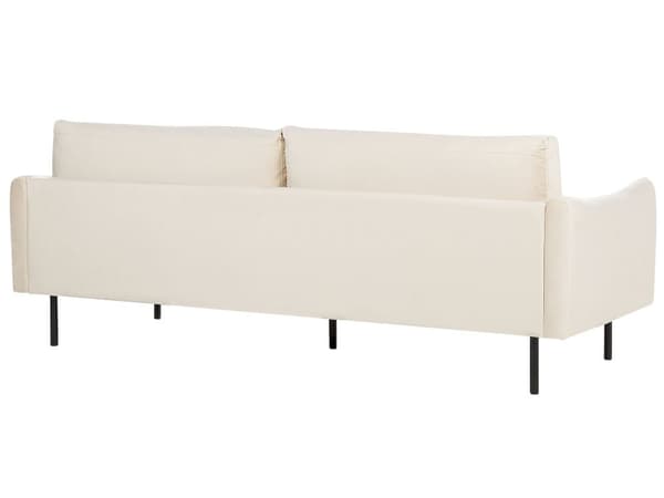 Gruppe af sofaer lys beige 4-personers fløjlspolstring aluminiumsben hynder moderne retro
