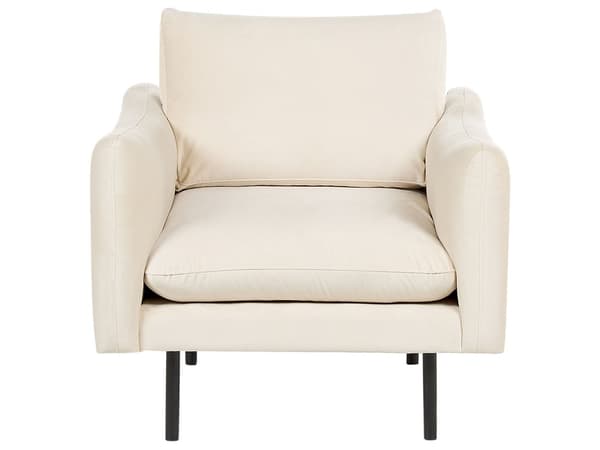 Gruppe af sofaer lys beige 4-personers fløjlspolstring aluminiumsben hynder moderne retro