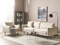 Miniatyrbillede 2 af 11: Gruppe af sofaer lys beige 4-personers fløjlspolstring aluminiumsben hynder moderne retro