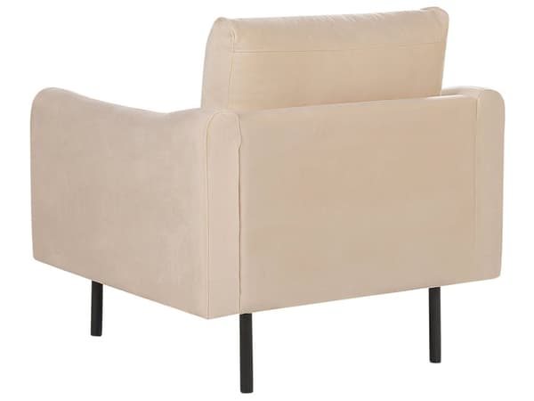 Sofasæt beige 4-personers fløjlspolstring aluminiumsben hynder moderne retro
