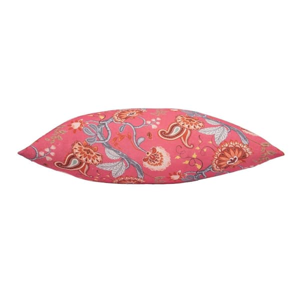 Set med 2 produkter. Pute LONETA 45x45cm, blomster på rosa bunn