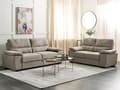 Miniatyrbillede 2 af 11: Sofasæt Lysebrun stof 3 og 2 Personers Sofagruppe Klassisk Retro Designsofa til Stue Indretning Sofa