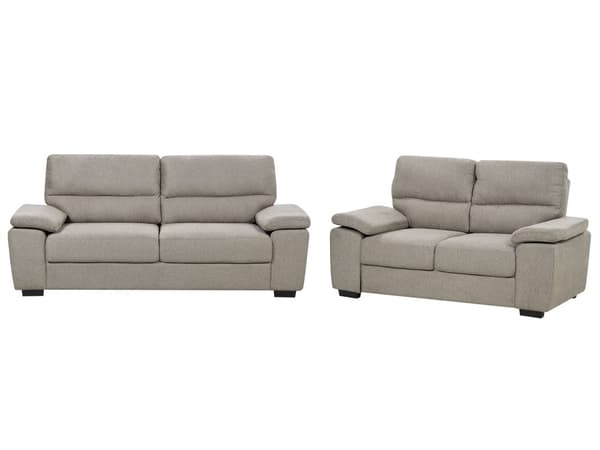 Sofasæt Lysebrun stof 3 og 2 Personers Sofagruppe Klassisk Retro Designsofa til Stue Indretning Sofa