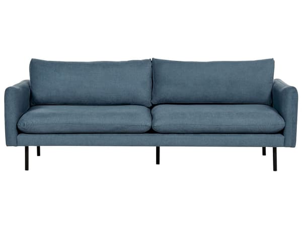 Soffgrupp Blå Chenille Svarta ben Hörnsoffa 4-sits Fåtölj Fotpall Modern retrostil Vardagsrum