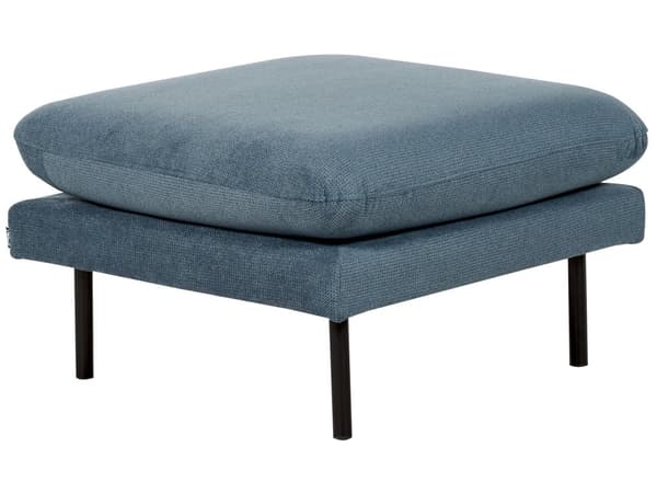 Soffgrupp Blå Chenille Svarta ben Hörnsoffa 4-sits Fåtölj Fotpall Modern retrostil Vardagsrum
