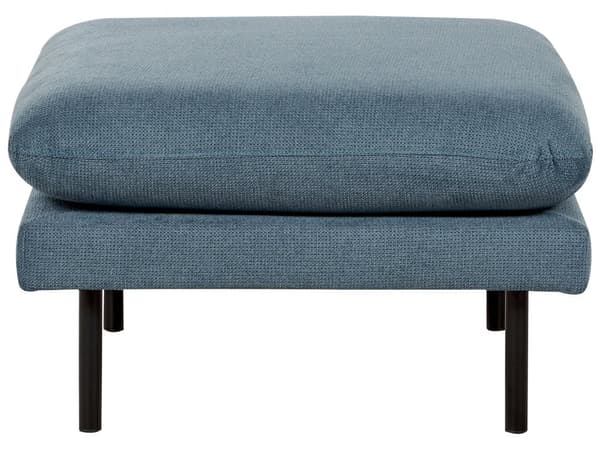 Soffgrupp Blå Chenille Svarta ben Hörnsoffa 4-sits Fåtölj Fotpall Modern retrostil Vardagsrum