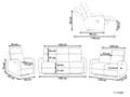 Miniatyrbild 3 av 11: Soffgrupp Manuell Lutningsfunktion Vit Sammetsklädsel 3 och 2-sits Fåtölj Soffa Modern Design Avslappningsfunktion