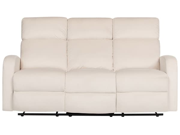 Soffgrupp Manuell Lutningsfunktion Vit Sammetsklädsel 3 och 2-sits Fåtölj Soffa Modern Design Avslappningsfunktion