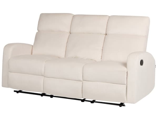 Soffgrupp Manuell Lutningsfunktion Vit Sammetsklädsel 3 och 2-sits Fåtölj Soffa Modern Design Avslappningsfunktion