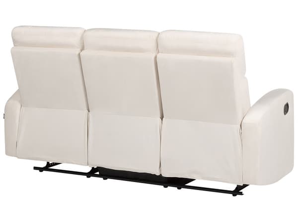 Soffgrupp Manuell Lutningsfunktion Vit Sammetsklädsel 3 och 2-sits Fåtölj Soffa Modern Design Avslappningsfunktion
