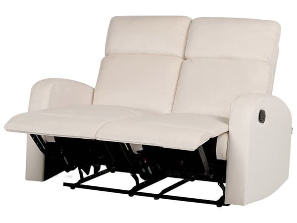 Soffgrupp Manuell Lutningsfunktion Vit Sammetsklädsel 3 och 2-sits Fåtölj Soffa Modern Design Avslappningsfunktion