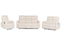 Miniatyrbild 1 av 11: Soffgrupp Manuell Lutningsfunktion Vit Sammetsklädsel 3 och 2-sits Fåtölj Soffa Modern Design Avslappningsfunktion