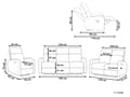 Miniatyrbild 3 av 11: Elektrisk Soffgrupp med Lutningsfunktion Vit Sammetsklädsel 3 och 2-sits Fåtölj Soffa Modern Design Avslappningsfunktion