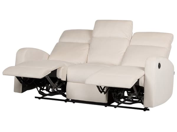 Elektrisk hvilesofa sæt hvid velour polstret 3 og 2 personers lænestol sofa moderne design slappe af funktion
