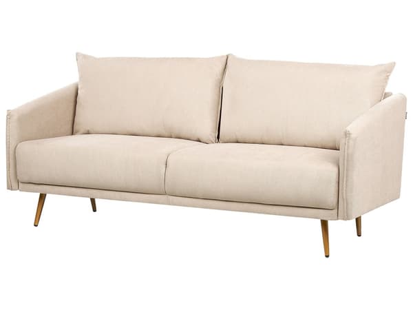 Sohvaryhmä beige viidelle samettiverhoilu metallijalat irrotettavat tyynynpäälliset glamour