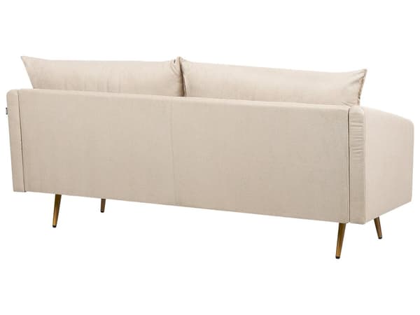 Sohvaryhmä beige viidelle samettiverhoilu metallijalat irrotettavat tyynynpäälliset glamour