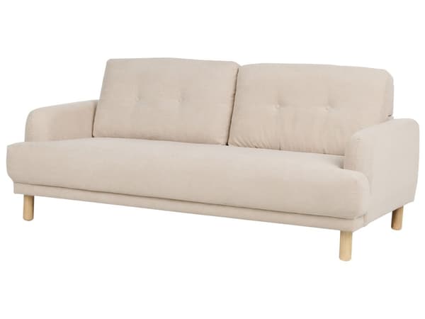 Sohvaryhmä beige vakosametti verhoiltu puujalat neljälle nappikoristeltu olohuoneen retro minimalistinen tyyli