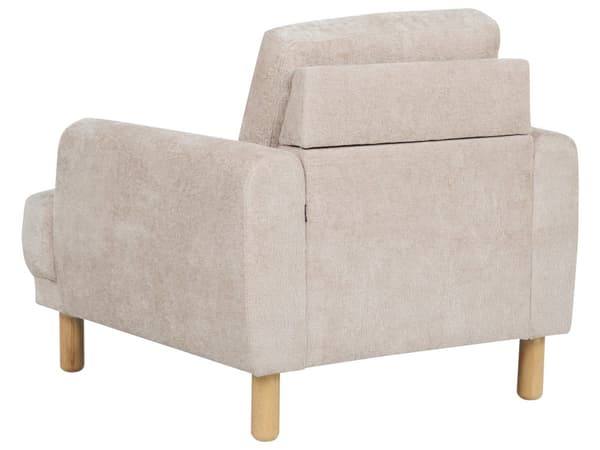 Sohvaryhmä beige bukleekangas verhoiltu puujalat neljälle nappikoristeltu olohuoneen retro minimalistinen tyyli