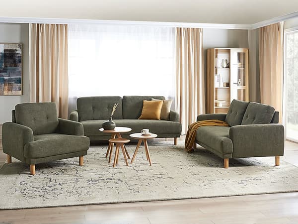 Sofasæt Mørkegrøn Fløjl 4 Personers Sofagruppe Design Stue Indretning