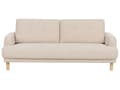 Miniatyrbild 7 av 11: Soffgrupp 3-sits Soffa Fåtölj Beige Manchestertyg Träben Loveseat Retro Minimalistiska Vardagsrumsmöbler