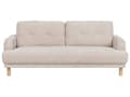 Miniatyrbild 7 av 11: Soffgrupp 3-sits Soffa Fåtölj Beige Bouclétyg Träben Loveseat Retro Minimalistiska Vardagsrumsmöbler