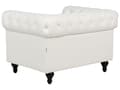 Miniatyrbild 6 av 11: Soffgrupp med tillhörande Fåtölj 4-sitsig Chesterfield Off-White Tuftad Klädsel i Polyestertyg Ben i Mörkt Trä Modern Design Vardagsrum